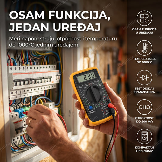 digitalni multimetar za električare meri napon u razvodnom ormanu, benefiti proizvoda