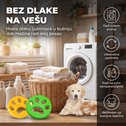 diskovi za uklanjanje dlake sa veša pored korpe sa vešom u perionici, benefiti proizvoda