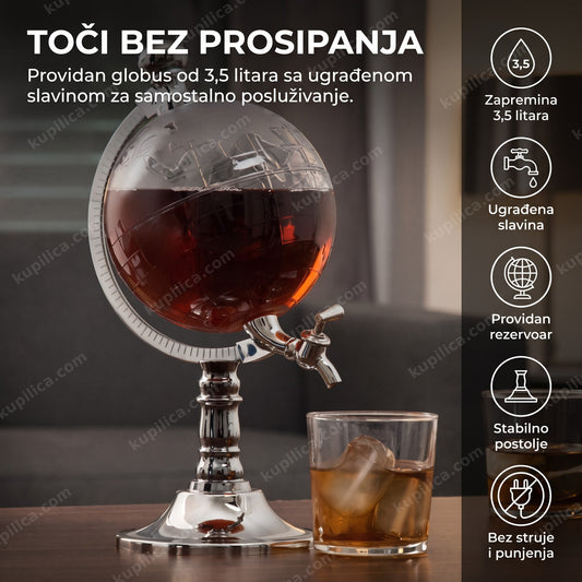 dispanzer za piće u obliku globusa sa slavinom na stolu za zabavu, benefiti proizvoda