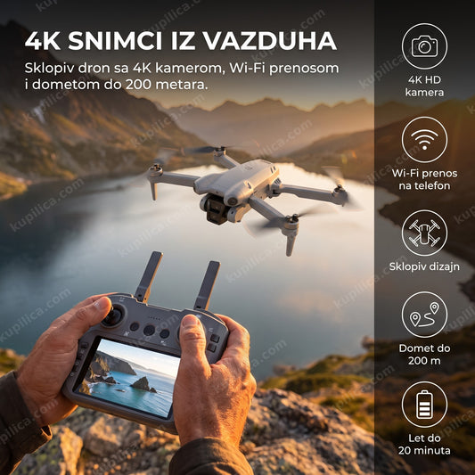 dron sa 4k kamerom leti iznad planinskog jezera, benefiti proizvoda