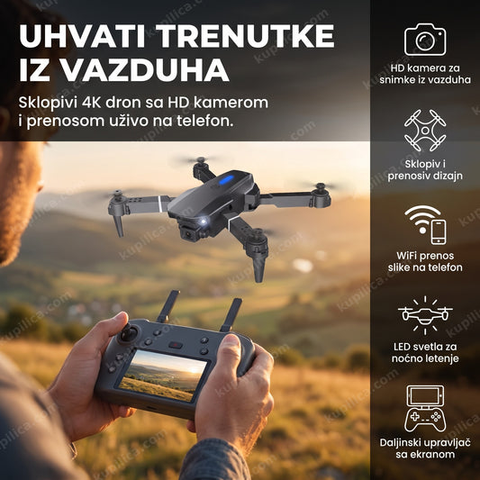 4k dron sa kamerom i daljinskim upravljačem u letu – benefiti proizvoda