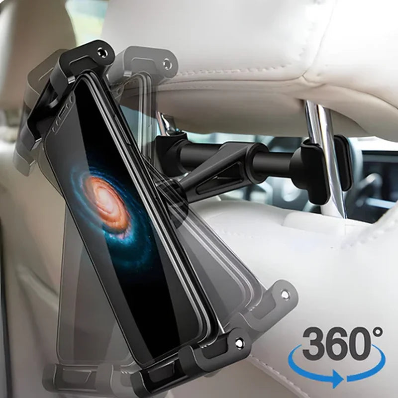 telefon sa galaktičkim prikazom na ekranu pričvršćen za naslon sedišta, oznaka rotacije 360°