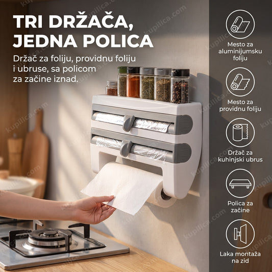drzac za ubruse i foliju kuhinjski montiran na zidu, benefiti proizvoda