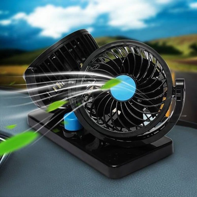ventilator na tabli duva vazduh prema kameri uz prikaz strujanja