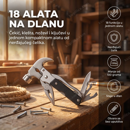 tactool džepni alat 18 u 1 rasklopljen na radnom stolu, benefiti proizvoda