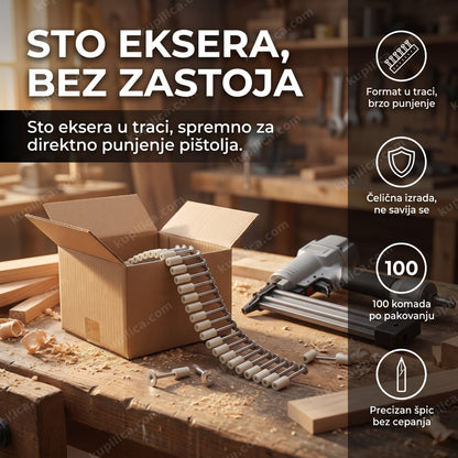 ekseri za pištolj za eksere u traci na radnom stolu, benefiti proizvoda