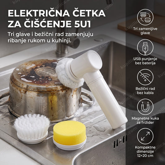 električna četka za čišćenje čisti šerpu u sudoperi, benefiti proizvoda