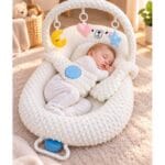 Mali pregled ležaljke za bebe, krem reljefni materijal