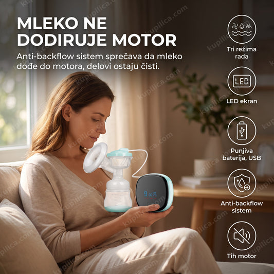 električna pumpica za izmuzavanje rh338 — majka koristi pumpicu sa led ekranom kod kuće, tri režima rada, anti-backflow sistem, tih motor