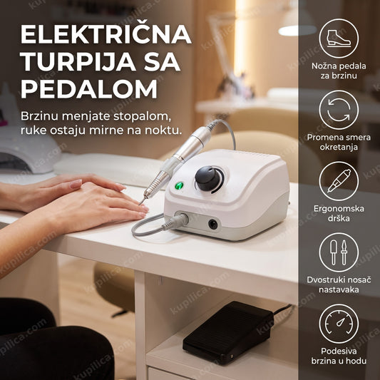 sto u salonu sa električnom turpijom za nokte i nožnom pedalom, benefiti proizvoda