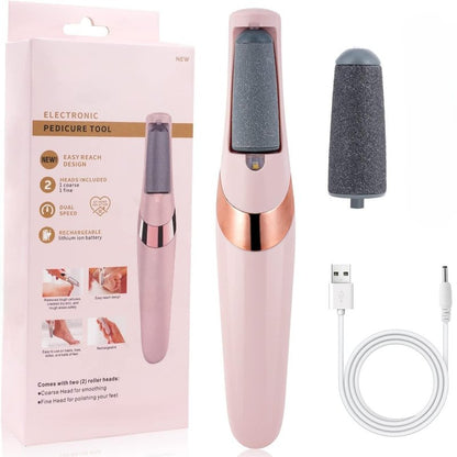 roze pedikir olovka sa kutijom, brusnom glavom i usb kablom za punjenje