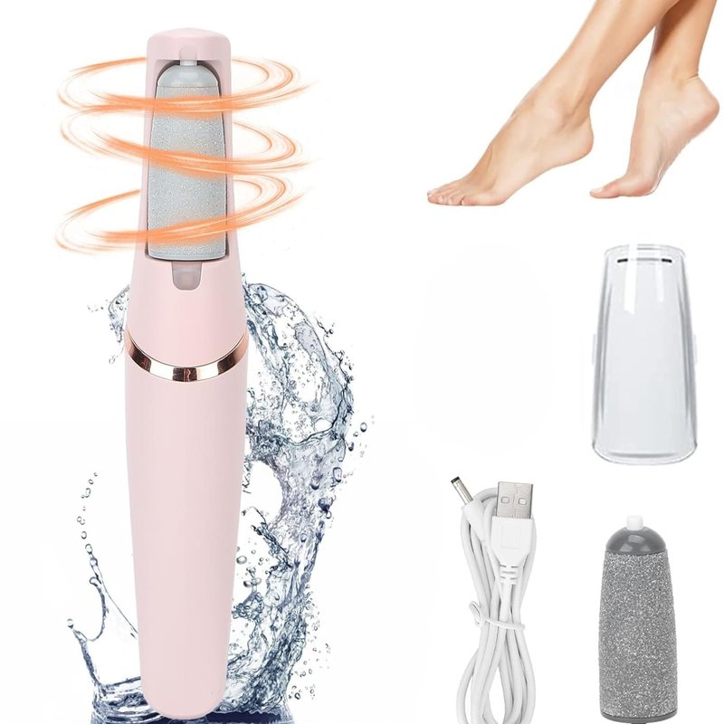 roze aparat sa vodenim mlazom oko brusne glave, pored providne kutije i usb kabla