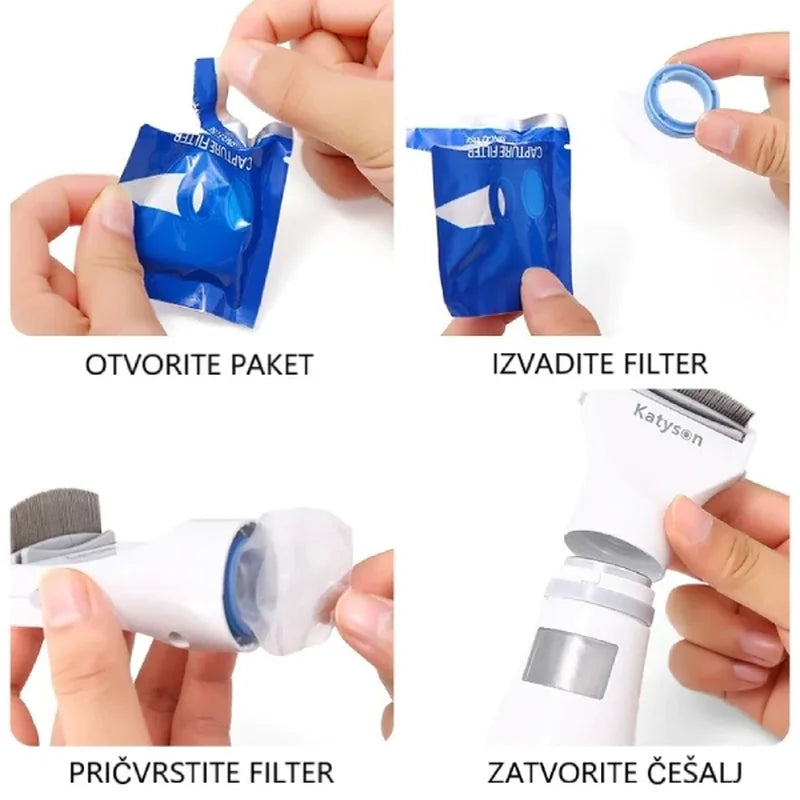 električni češalj za vaške — detalj 1