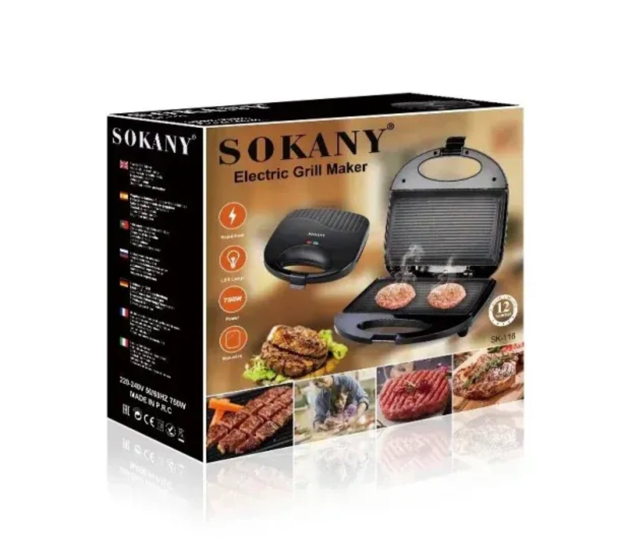 električni grill 750W sa nelepljivom pločom