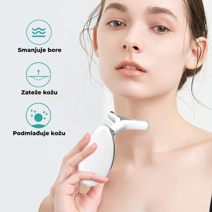 masažer za lice 3u1 EMS toplota LED — detalj 1