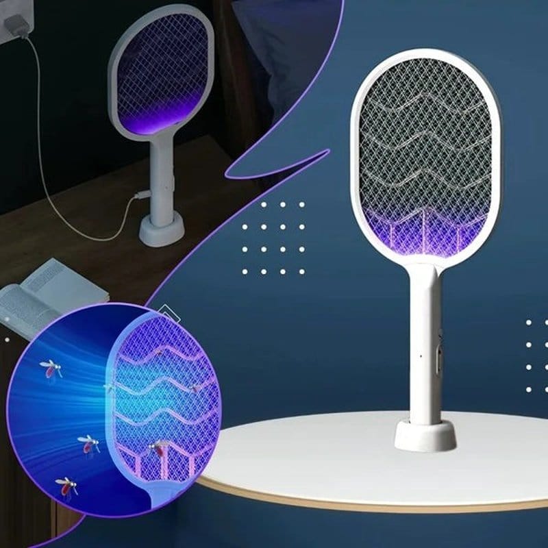 električni reket protiv komaraca sa UV lampom 3000V — pregled