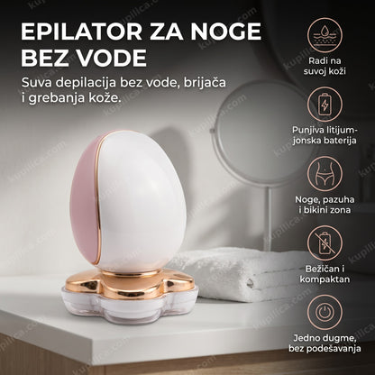 beli i roze bežični epilator za noge na toaletnom stočiću, benefiti proizvoda