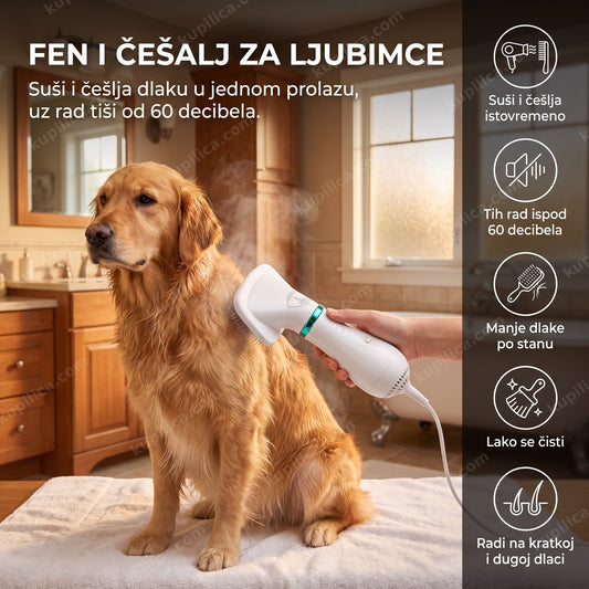 fen i češalj za ljubimce suši i češlja psa u kupatilu, benefiti proizvoda
