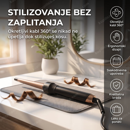 figaro za kosu sa okretljivim kablom 360° na kupatilskom stočiću