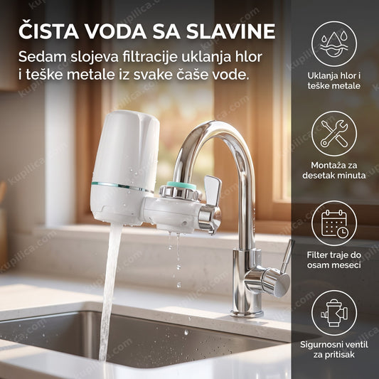 filter za slavinu sa mlazom vode u kuhinji — benefiti proizvoda