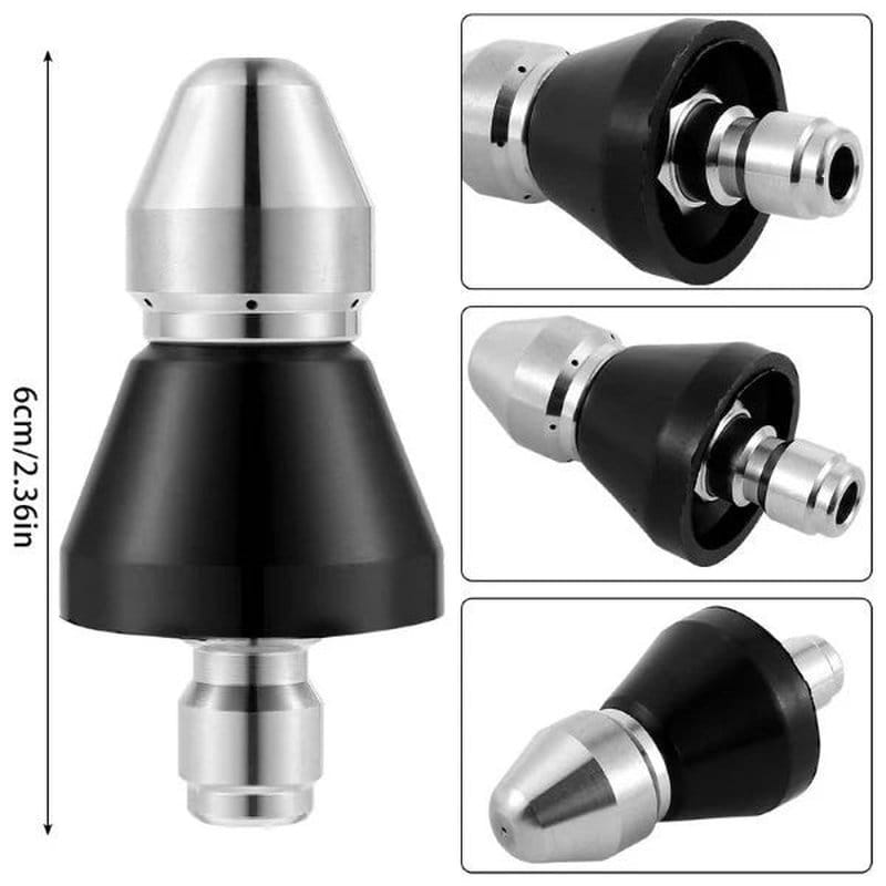 tabela dimenzija alata za čišćenje cevi flowfixer — 6cm, prikaz iz tri ugla