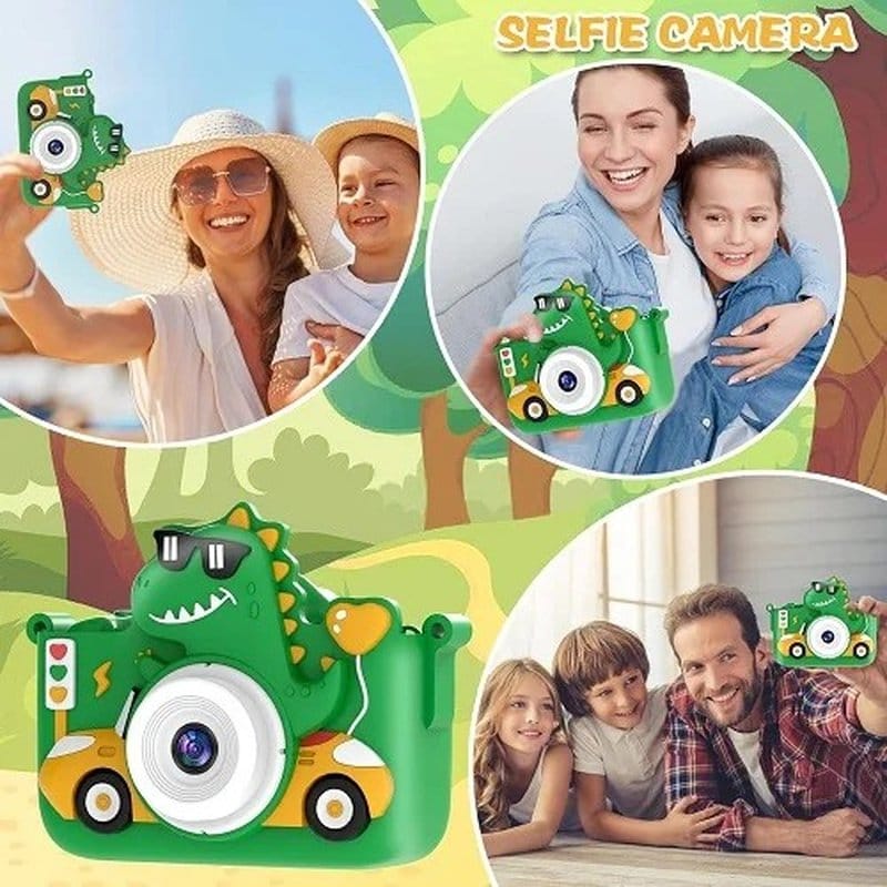 fotoaparat za decu dinosaurus zeleni — detalj 2