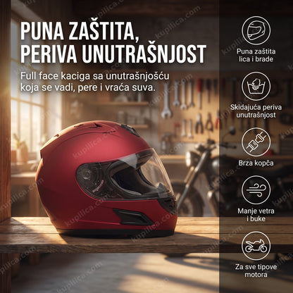 full face kaciga za motor sa skidajućom i perivom unutrašnjošću