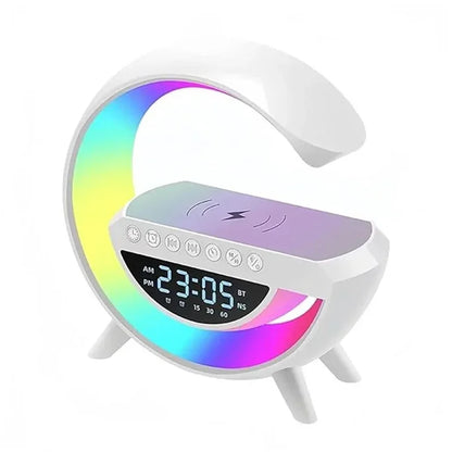 G lampa 6u1 pod uglom sa razobojenim rgb prstenom i digitalnim satom