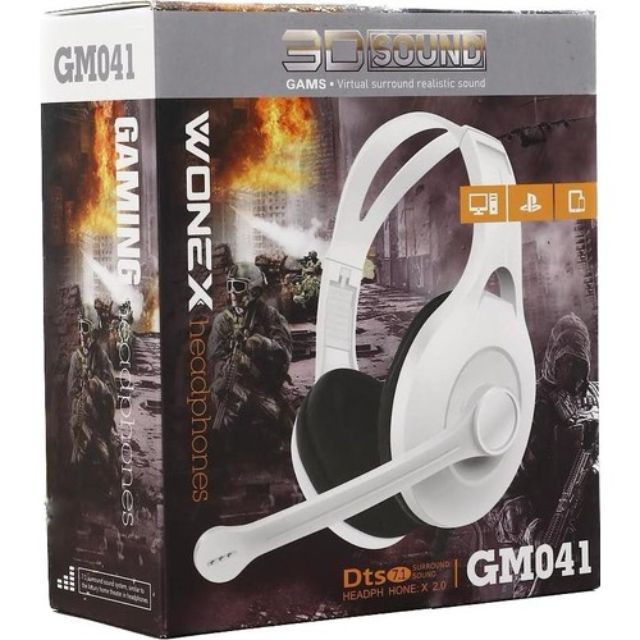 kutija Wonex GM041 gaming slušalica sa oznakama PC, PlayStation i mobilni telefon