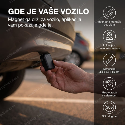 gps tracker za auto magnetni postavljen ispod branika, benefiti proizvoda