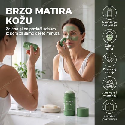 GreenMask Stick maska za lice sa zelenim čajem i glinom, 2 komada