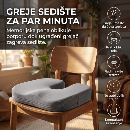 grejući jastuk za sedenje od memorijske pene na kancelarijskoj stolici