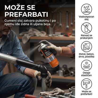 Guma u spreju za zaptivanje i lepljenje 700ml — crna, elastična