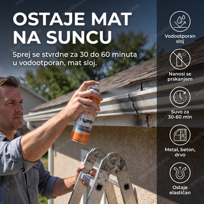 Guma u spreju za zaptivanje i lepljenje 700 ml — siva, vodootporna