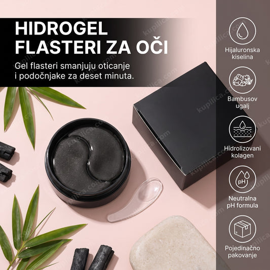 Flasteri za oči hidrogel na pastelnoj podlozi uz kozmetički dekor