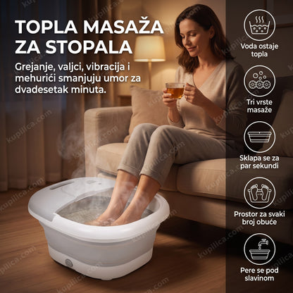 hidromasažna kadica za stopala sa toplom vodom i parom u dnevnoj sobi, benefiti proizvoda