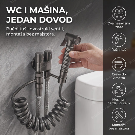 higijenski set za WC sa dvostrukim ventilom montiran pored toaleta, benefiti proizvoda