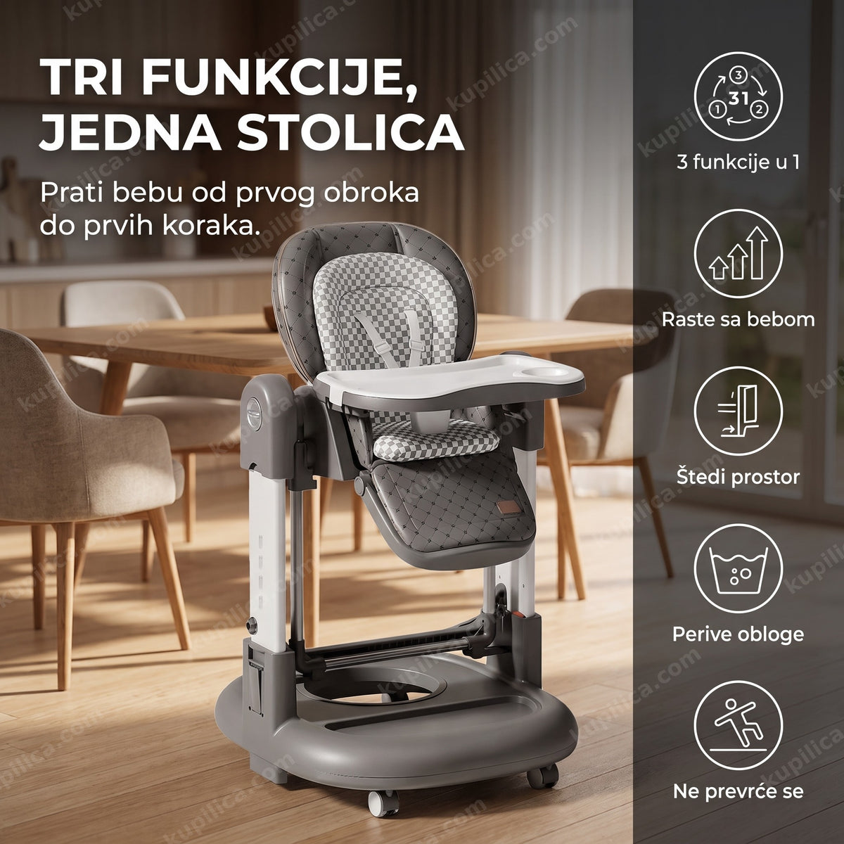 hranilica za bebe 3u1 prazna u trpezariji, benefiti proizvoda