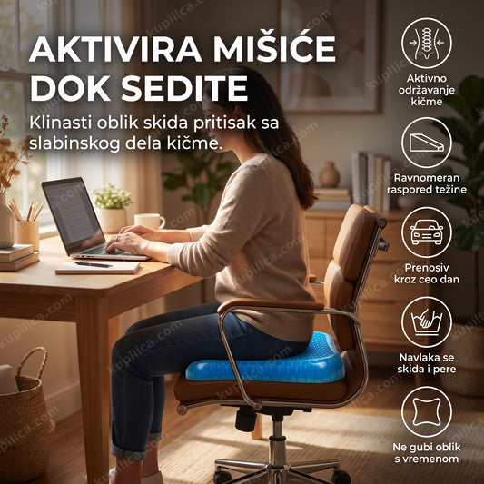 jastuk za aktivno sedenje na kancelarijskoj stolici, benefiti proizvoda