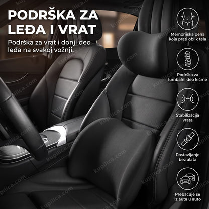 jastuk za leđa i vrat za auto - memorijska pena postavljena na sedište vozila, benefiti proizvoda