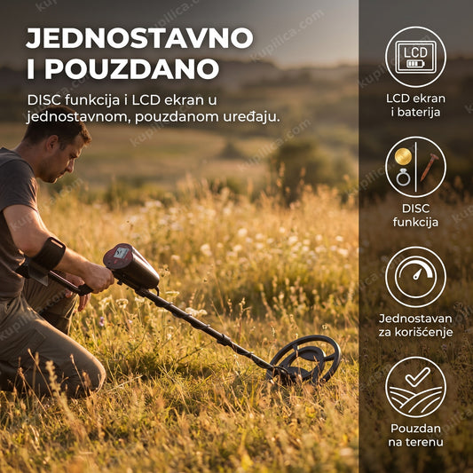 jednostavan detektor metala sa disc funkcijom, pretraga terena detektorom metala, benefiti proizvoda