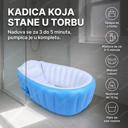 prazna plava kada za bebe na naduvavanje u kupatilu bez deteta, benefiti proizvoda