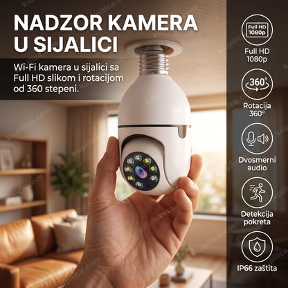 rotirajuća wifi kamera sijalica u enterijeru doma, benefiti proizvoda