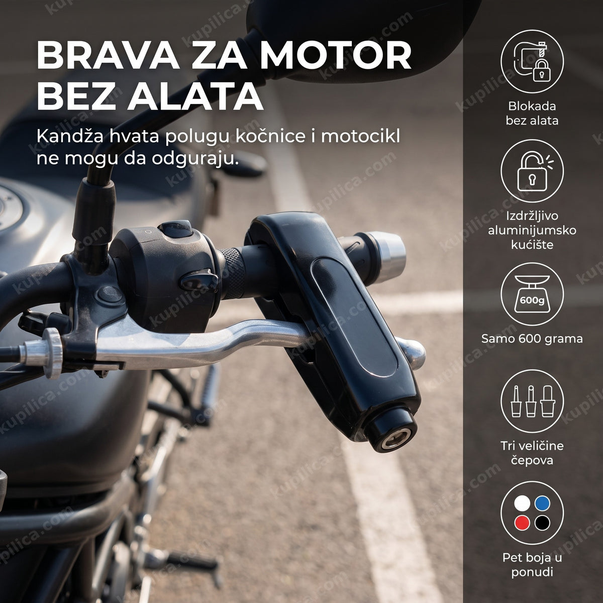 kandža brava za motor zaključana na poluzi kočnice na parkingu, benefiti proizvoda