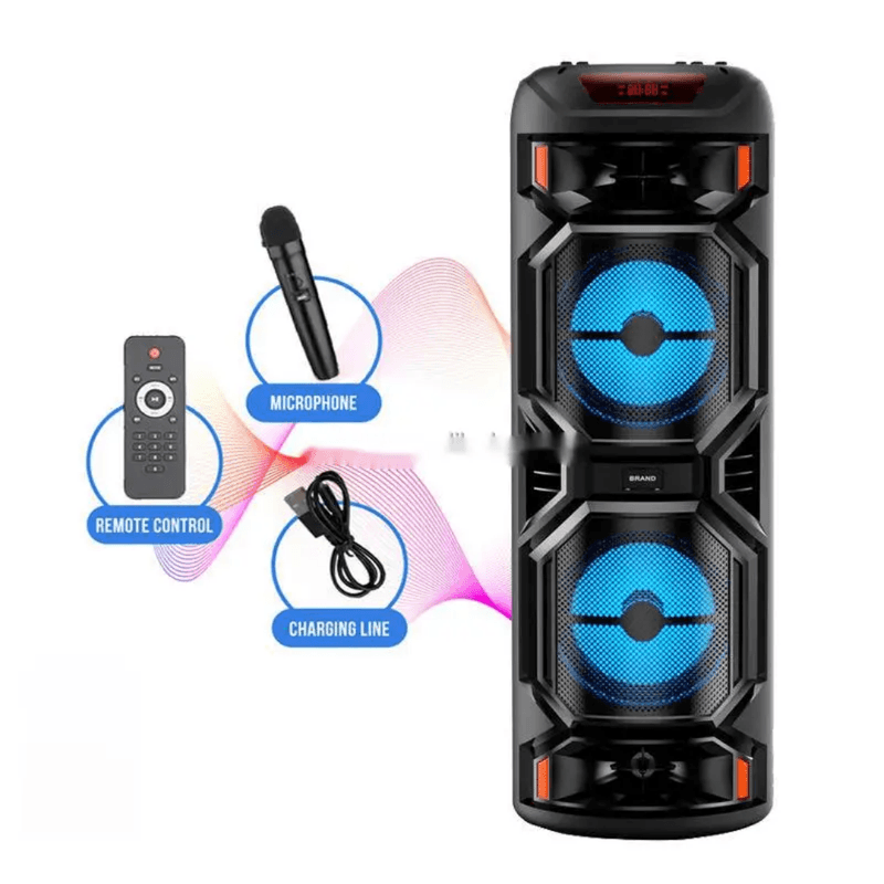 karaoke bluetooth zvučnik sa dva mikrofona — detalj 10