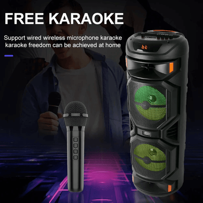 karaoke bluetooth zvučnik sa dva mikrofona — detalj 4