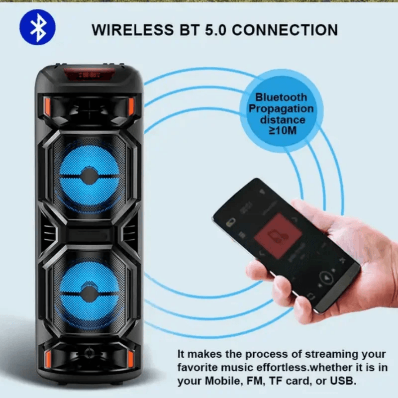 karaoke bluetooth zvučnik sa dva mikrofona — detalj 8
