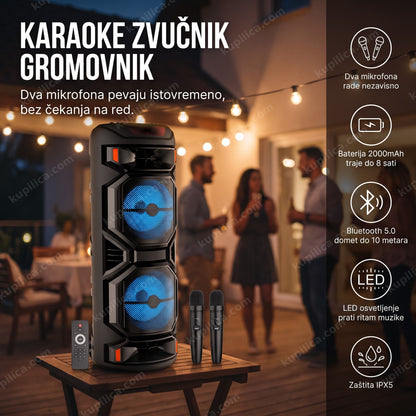 karaoke zvučnik - kućna žurka sa dva mikrofona i led osvetljenjem, benefiti proizvoda