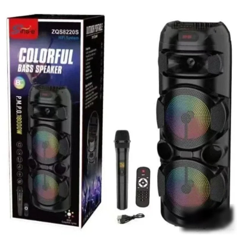 Karaoke zvučnik ZQS-8220S sa bežičnim mikrofonom i LED svetlima