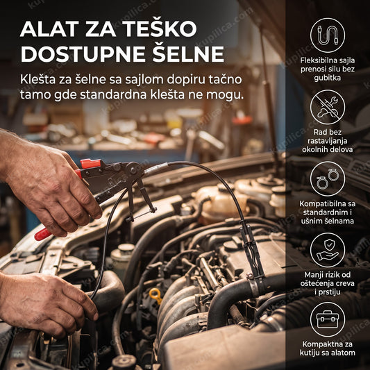 klešta za šelne sa sajlom hvataju šelnu u motoru — benefiti proizvoda
